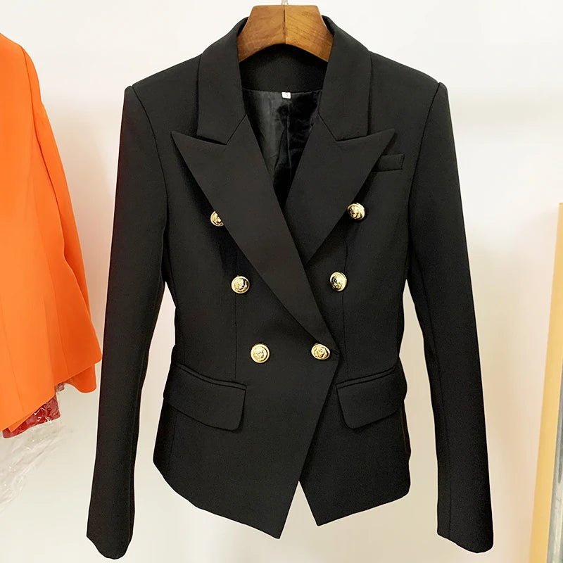 HIGH QUALITY Classic Fashion 2025 Star Style Designer Jacket Women's Slim Fitting Metal Buttons Blazer Plus size S-4XL