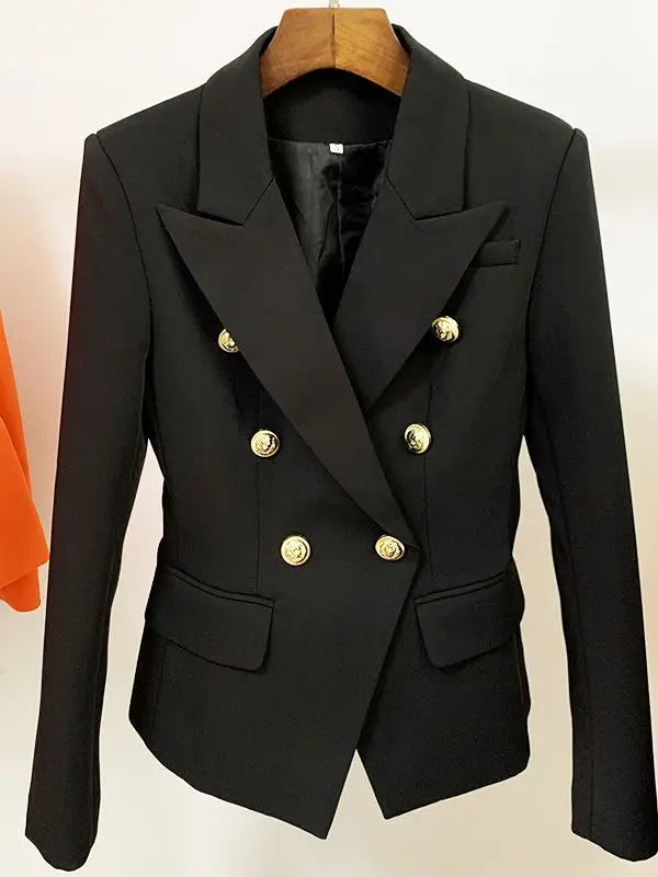 HIGH QUALITY Classic Fashion 2025 Star Style Designer Jacket Women's Slim Fitting Metal Buttons Blazer Plus size S-4XL