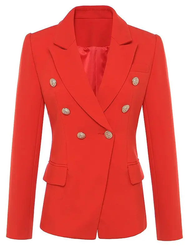 HIGH QUALITY Classic Fashion 2025 Star Style Designer Jacket Women's Slim Fitting Metal Buttons Blazer Plus size S-4XL