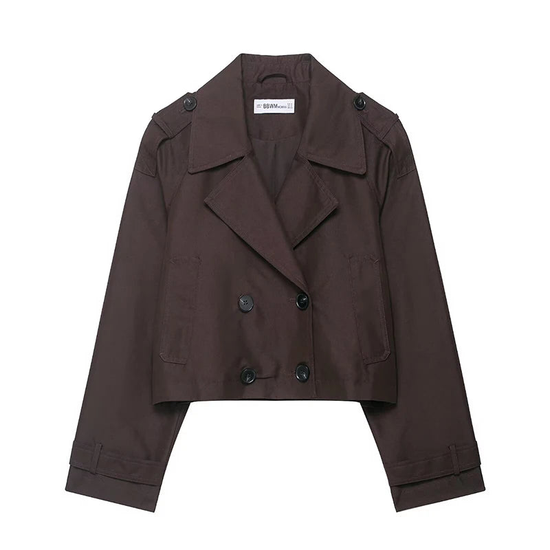 Cropped Chic Trench Jacket Modern, Stijlvol & Moeiteloos Elegant