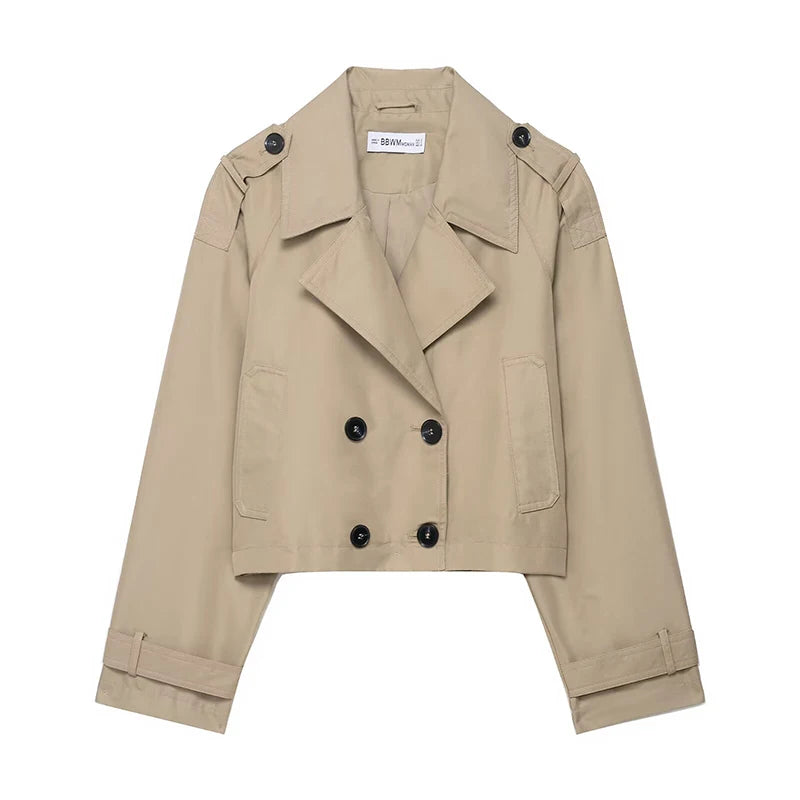 Cropped Chic Trench Jacket Modern, Stijlvol & Moeiteloos Elegant