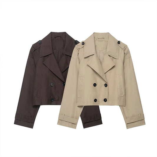 Cropped Chic Trench Jacket Modern, Stijlvol & Moeiteloos Elegant